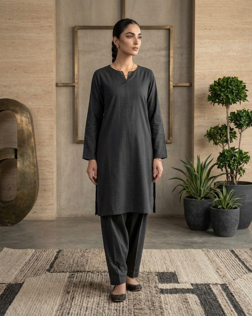 Sapphire Unstitched Plaino Khaddar ST 2pc