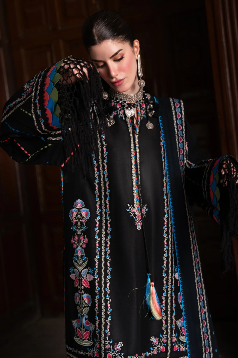 Bin Ilyas Dulzura Embroidered Luxury Peach Leather 3pc