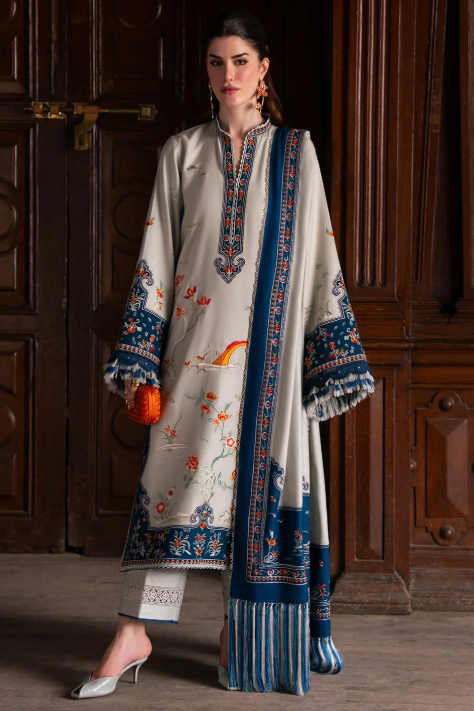 Bin Ilyas Dulzura Embroidered Luxury Peach Leather 3pc