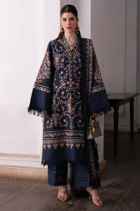 Bin Ilyas Dulzura Embroidered Luxury Peach Leather 3pc