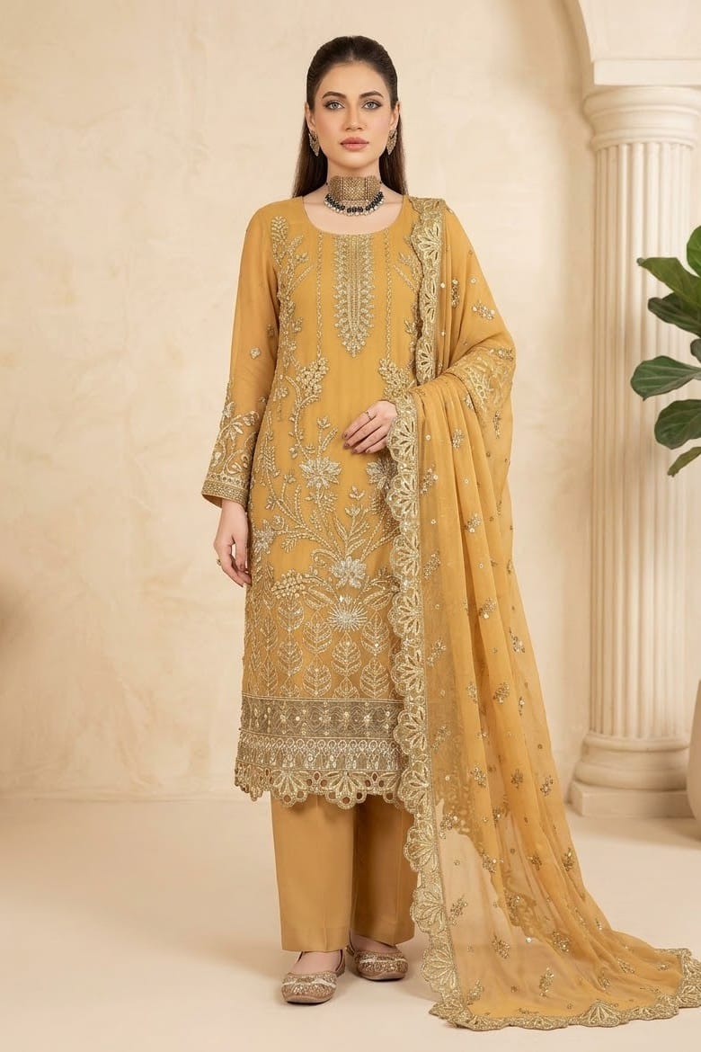 Noor jahan Elegance Unstitched Luxury Chiffon 3pc