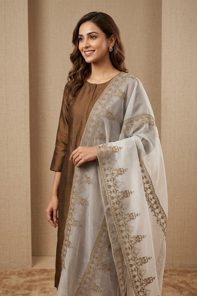 Sapphire Embroidered Organza Dupatta
