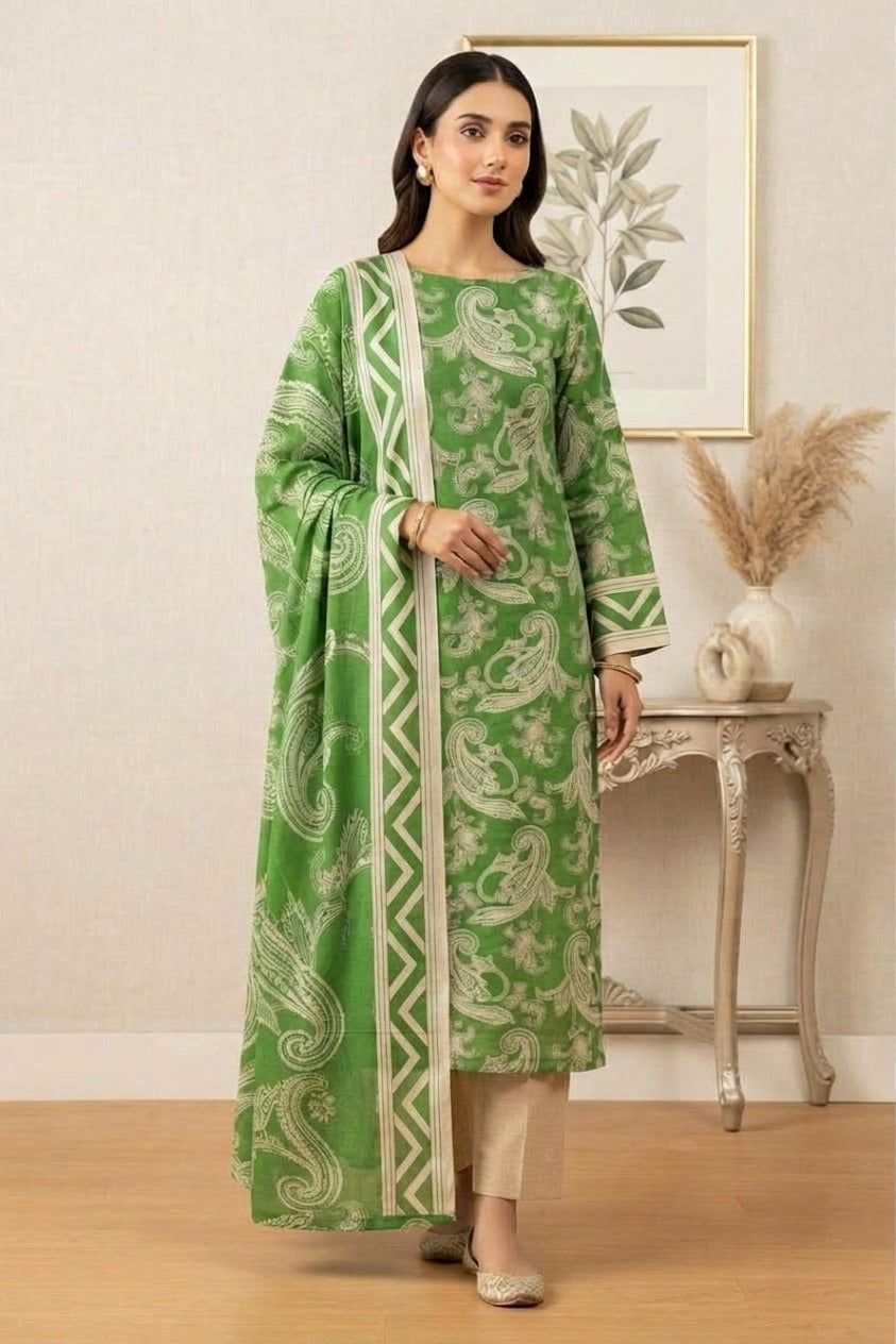 Mix Brand Unstitched Printed Khaddar 3pc