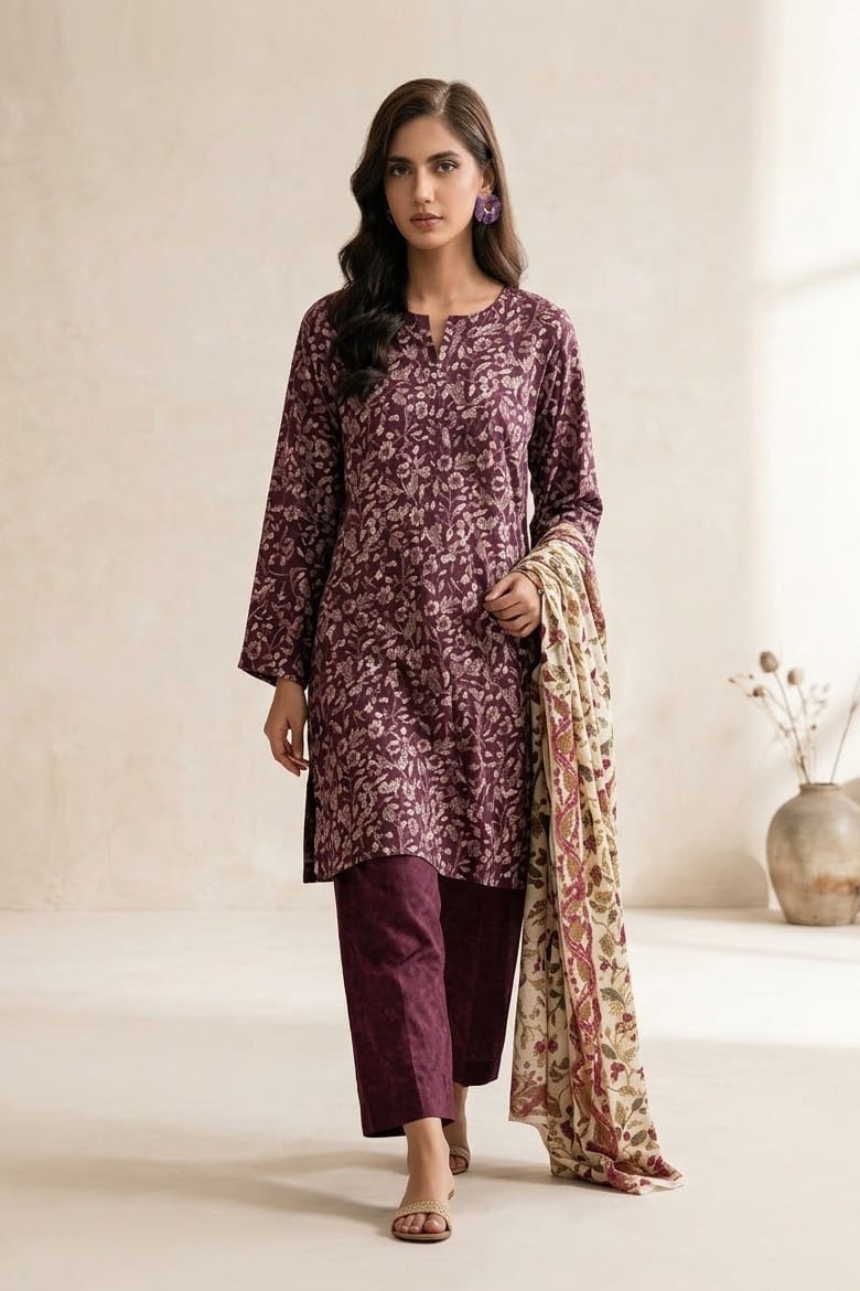 Orient Printed Khaddar Unstitched 3pc