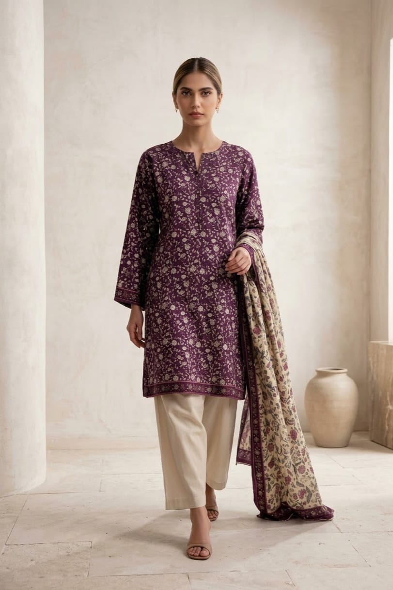 Orient Printed Khaddar Unstitched 3pc
