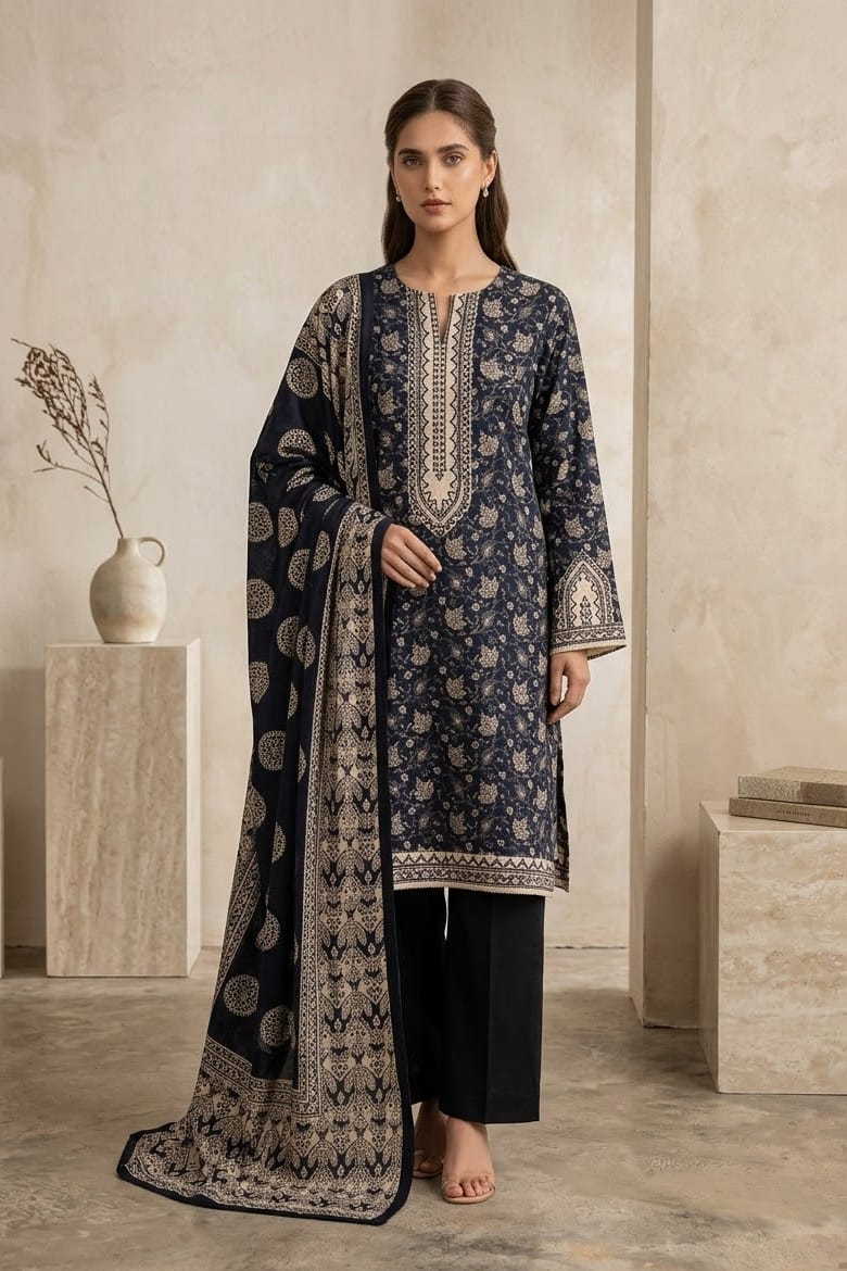 Orient Printed Khaddar Unstitched 3pc
