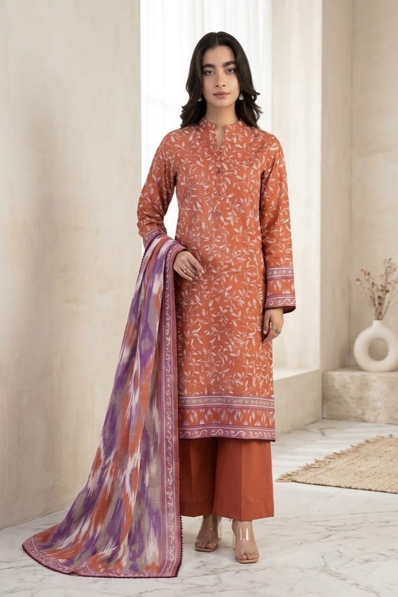 Khaadi Printed Khaddar Unstitched 3pc