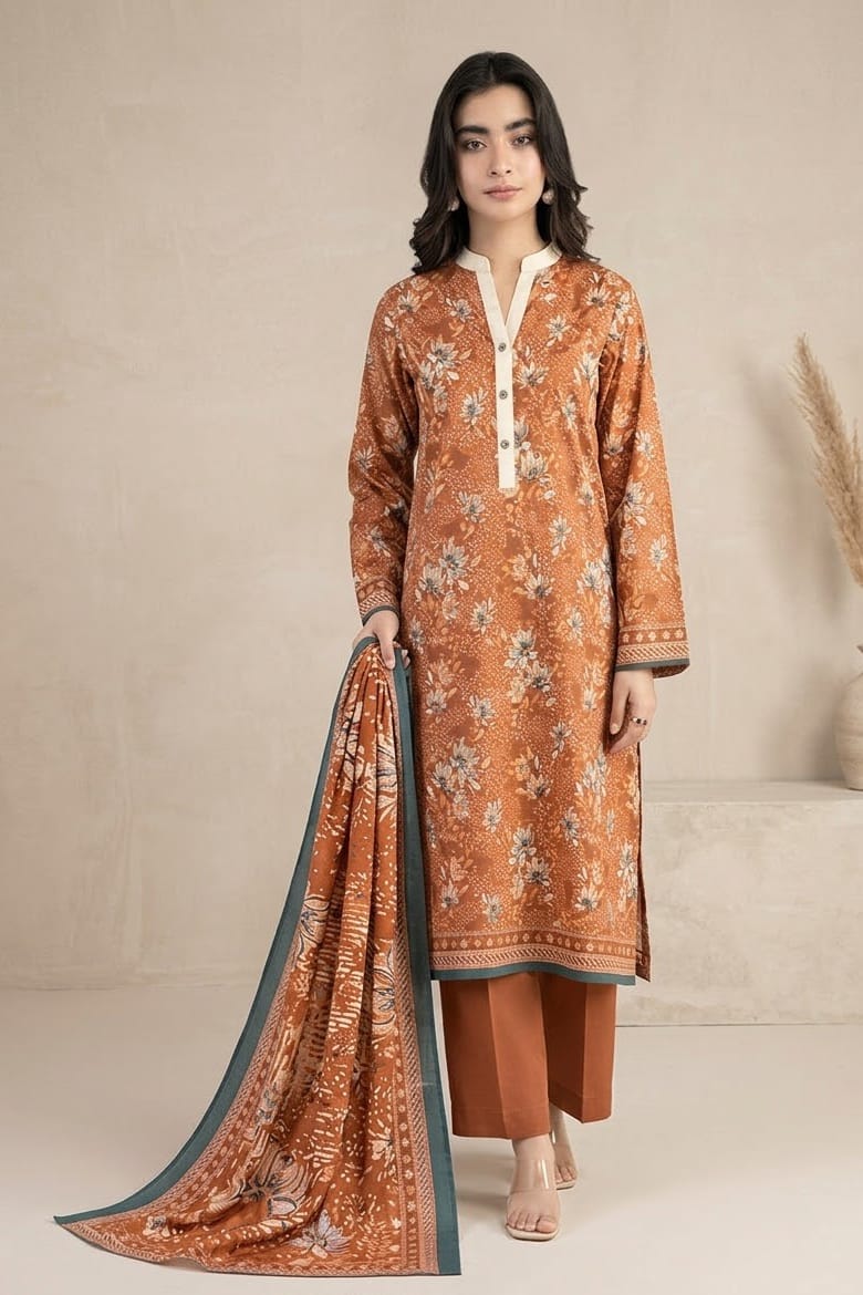 Khaadi Printed Khaddar Unstitched 3pc