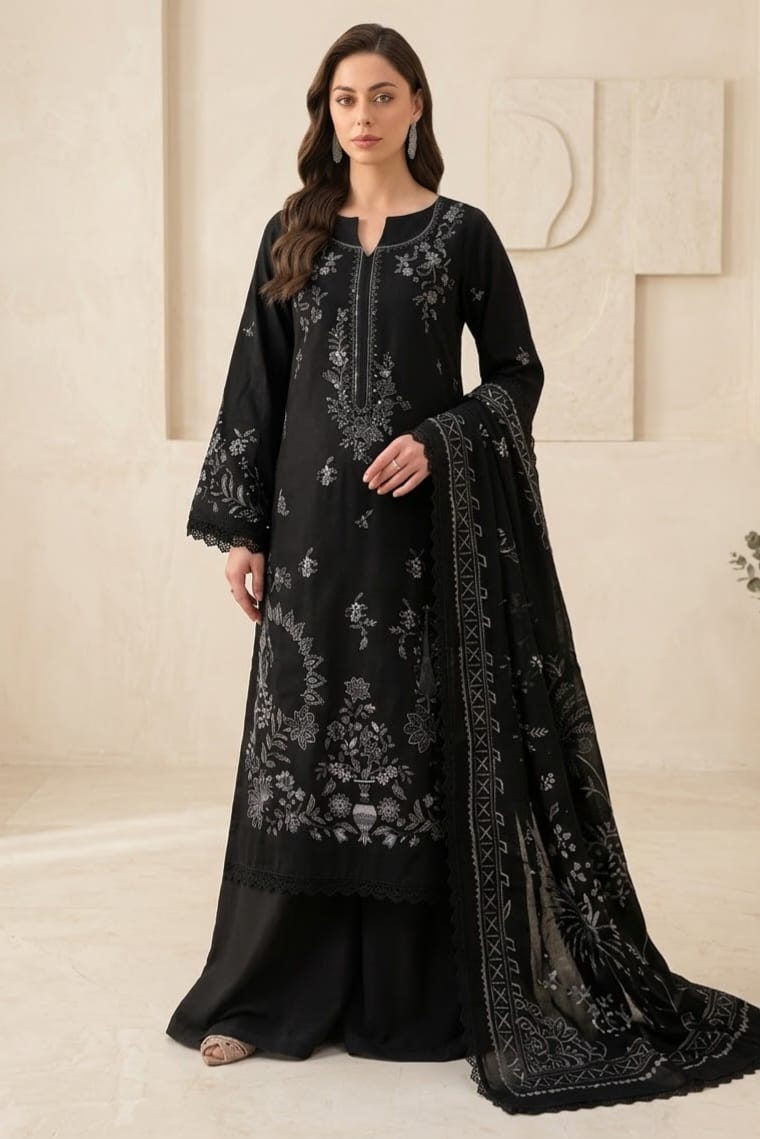 Noor Jahan Manposh Unstiitched Embroidered 3pc