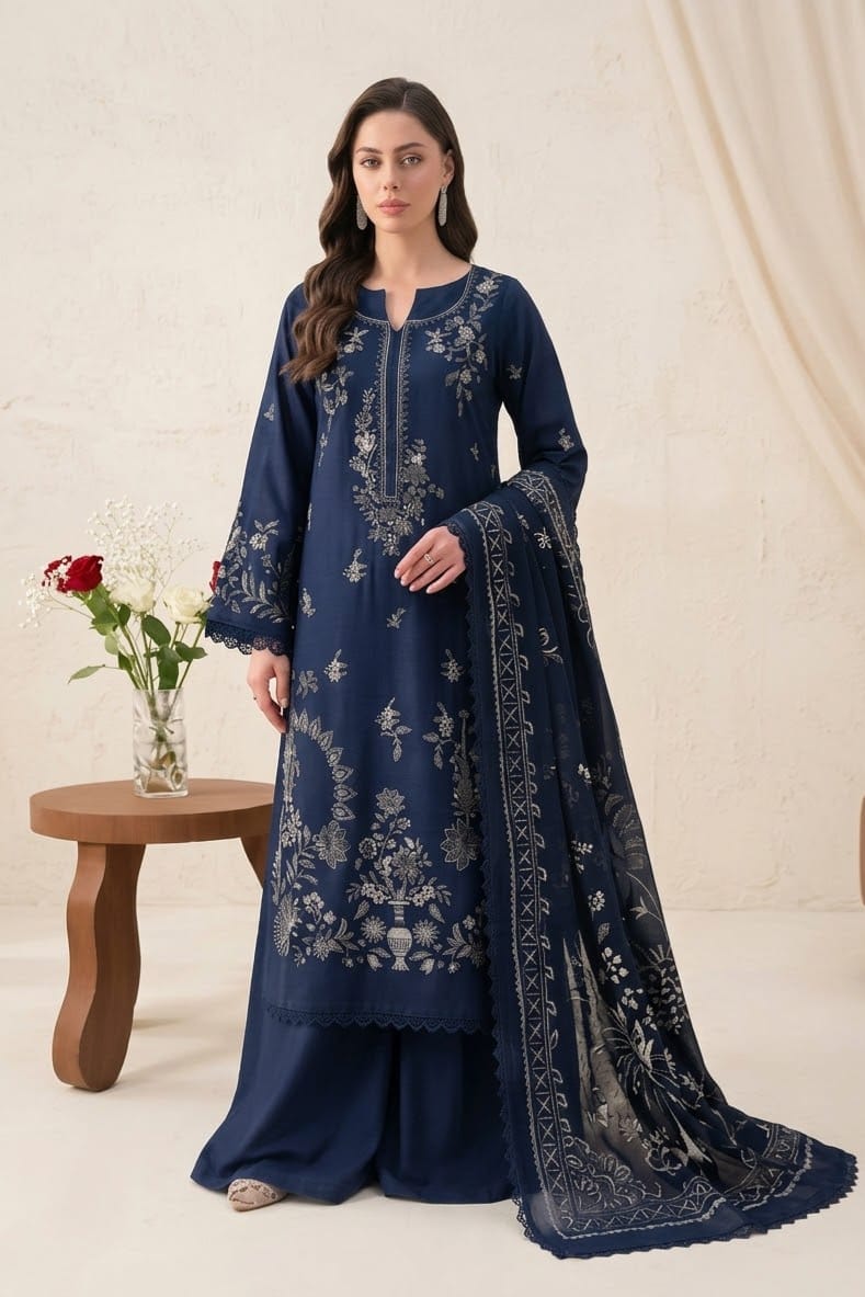 Noor Jahan Manposh Unstiitched Embroidered 3pc