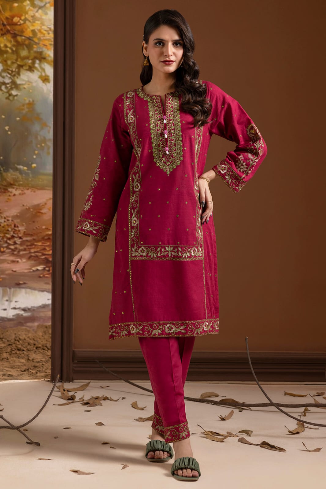 Zellbury Stitched D-Embroidered Khaddar ST 2pc