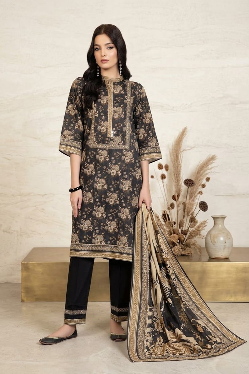 Gul Ahmed Printed Khaddar Unstitched 3pc