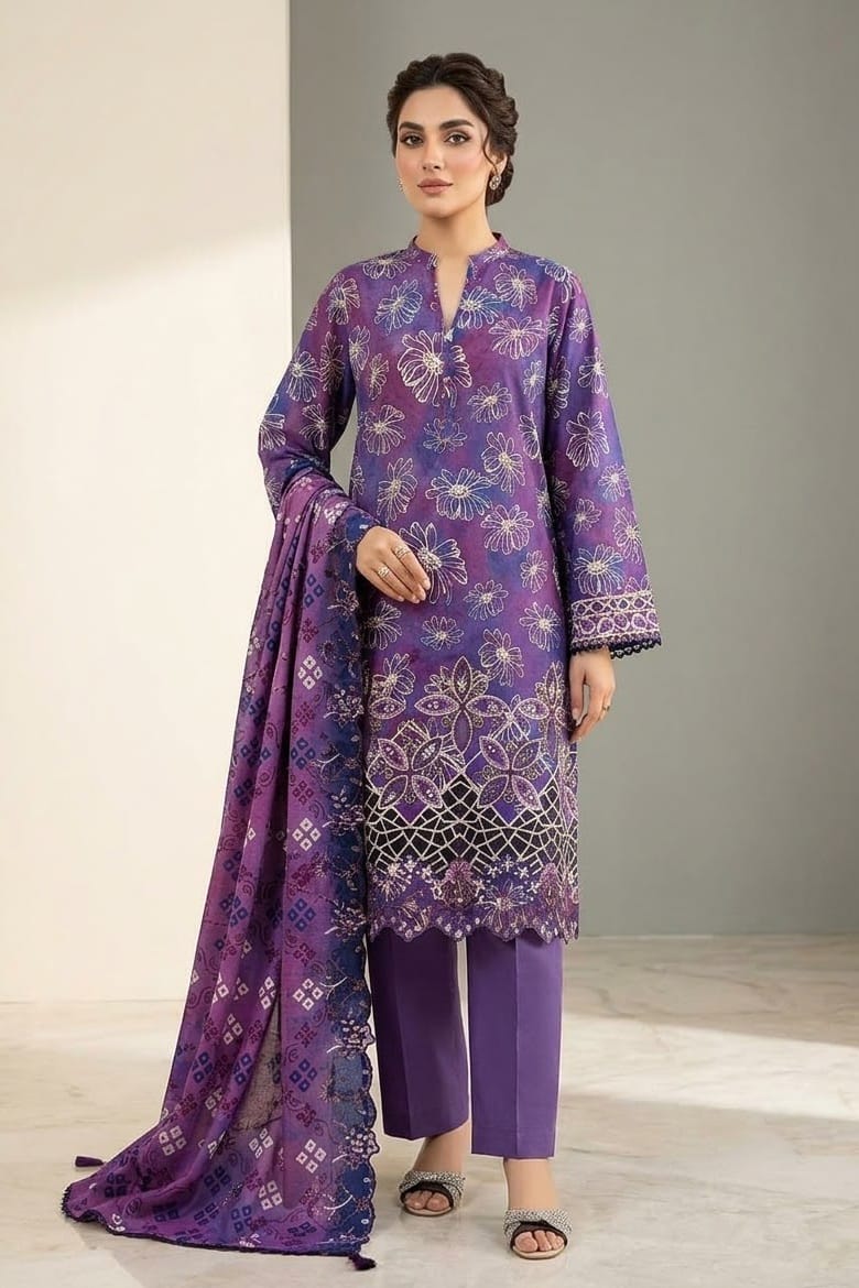 Elaya Embroided Khaddar Unstitched 3pc