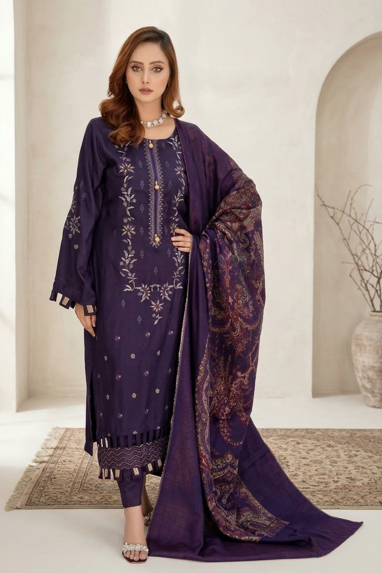 Noor Jahan Musriq Unstiitched Embroidered 3pc