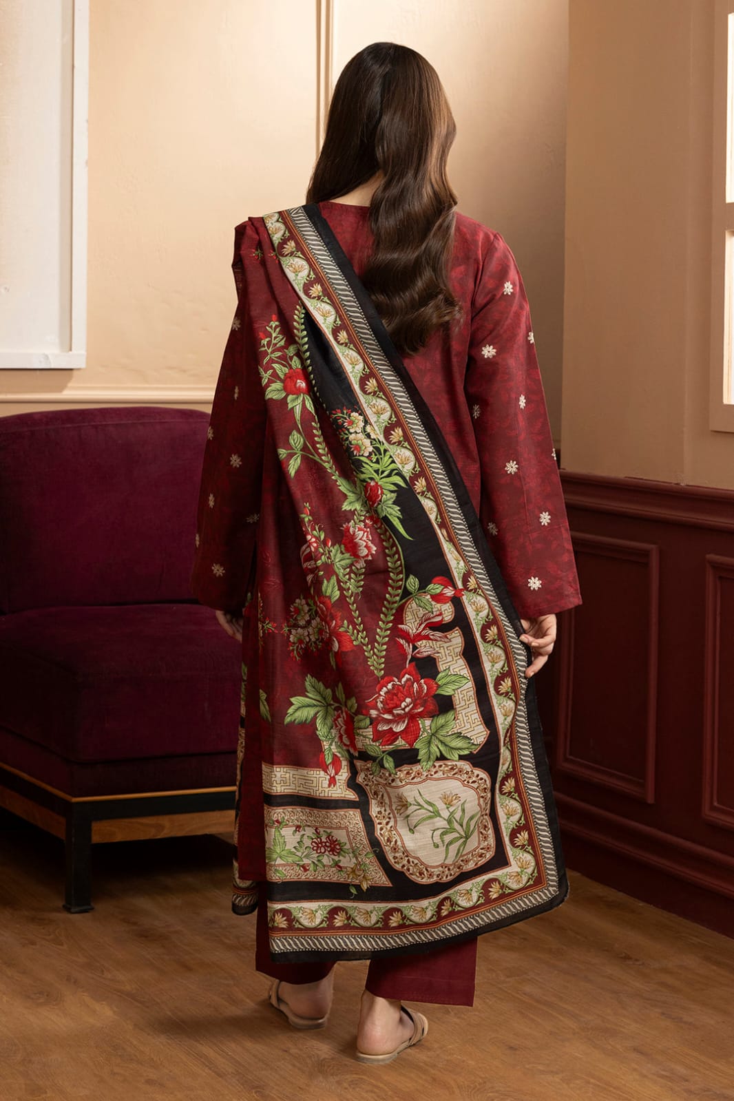 Zellbury Stitched Embroidered Khaddar 3pc