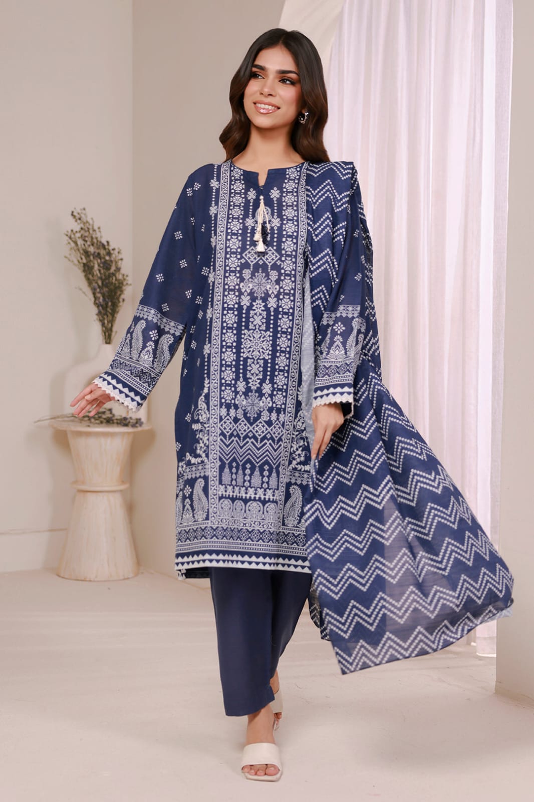 Zellbury Stitched Printed Khaddar 3pc