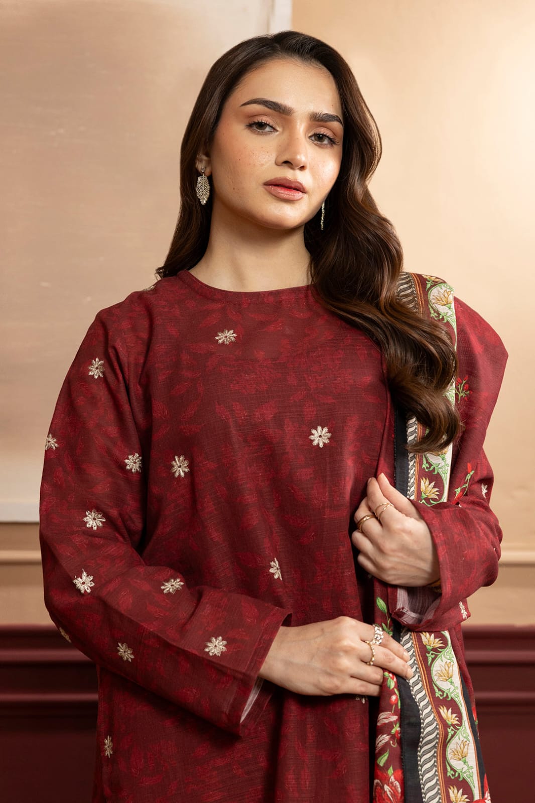 Zellbury Stitched Embroidered Khaddar 3pc