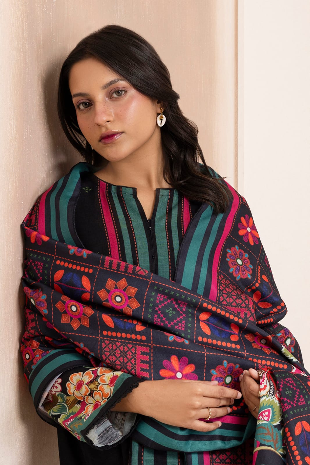 Zellbury Stitched Printed Khaddar 3pc