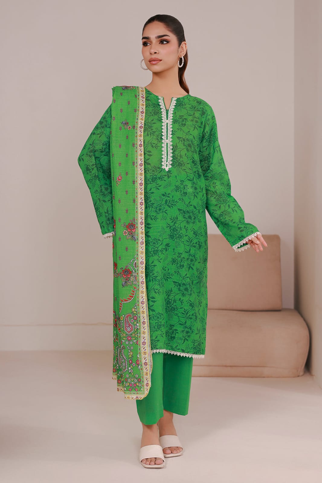 Zellbury Stitched Printed Khaddar 3pc