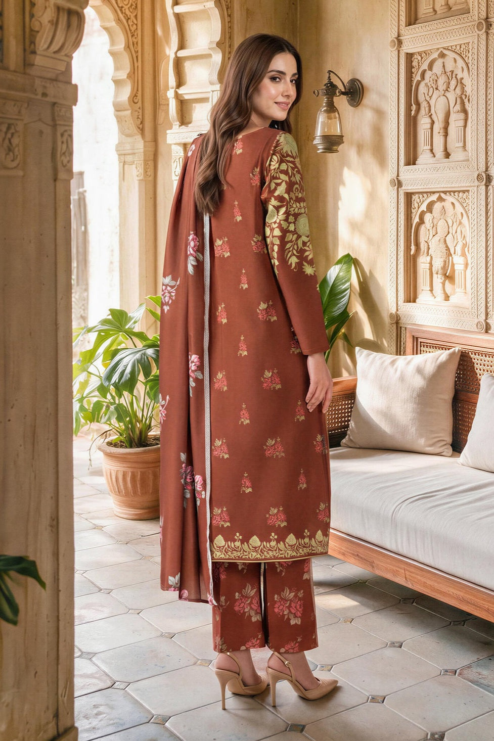 Lime Light Unstitched Printed Khaddar 3pc