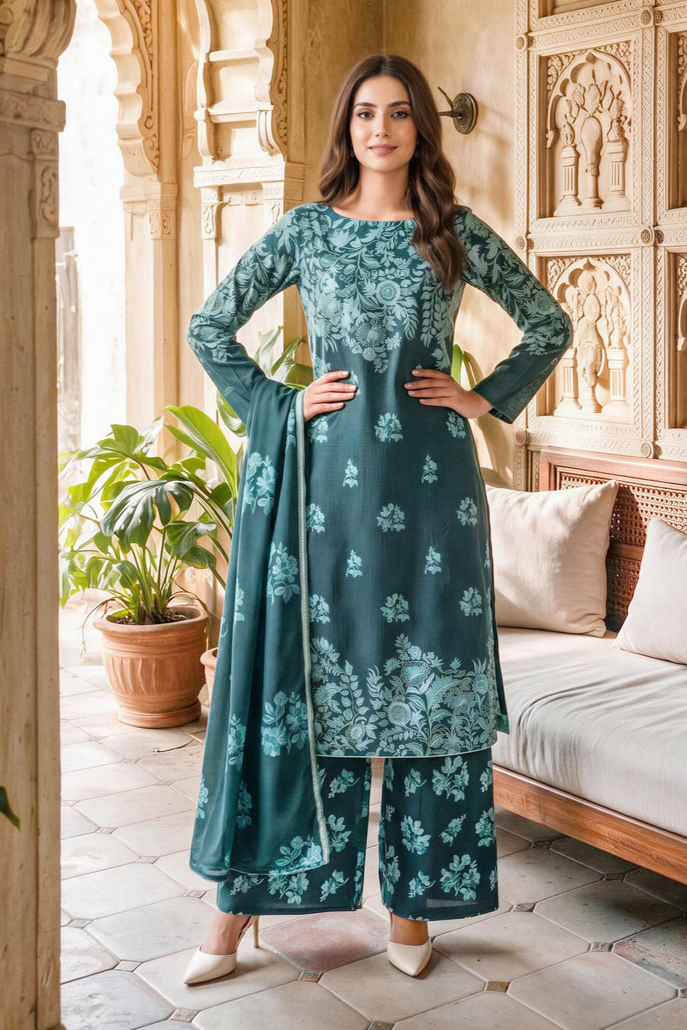 Lime Light Unstitched Printed Khaddar 3pc