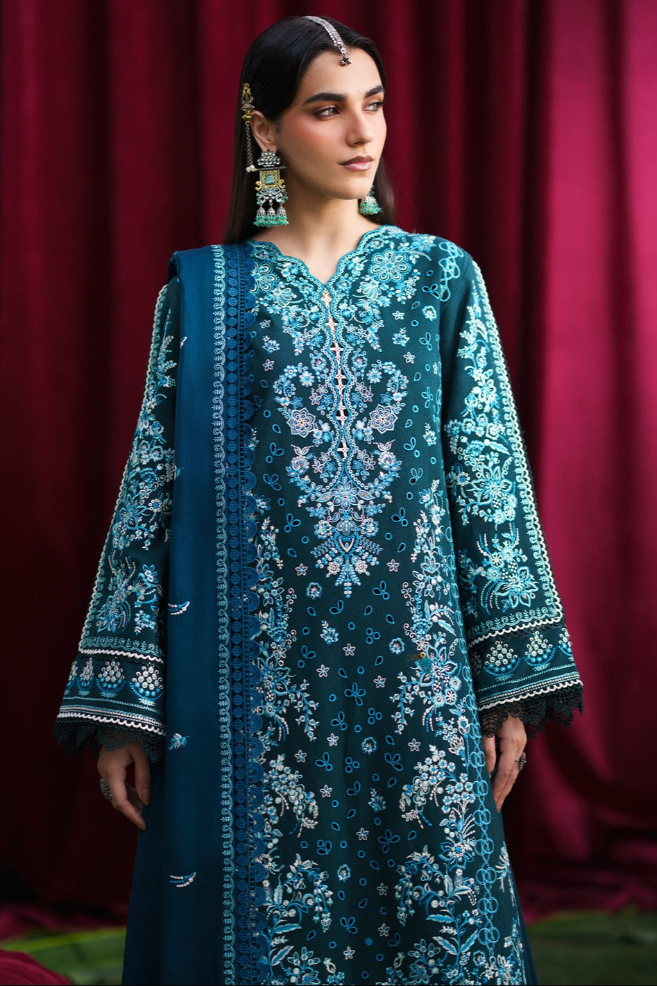 Mahnur Mastani Embroidered Luxury Karandi Unstitched 3pc