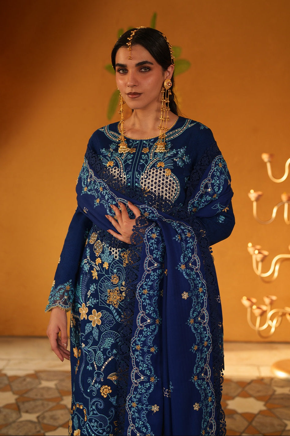 Mahnur Mastani Embroidered Luxury Karandi Unstitched 3pc