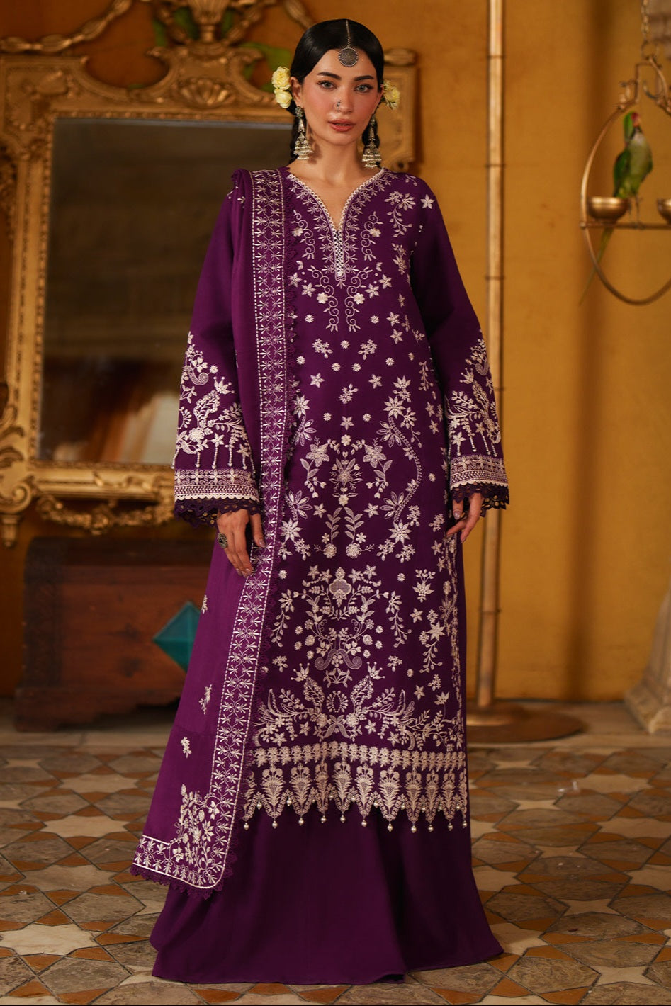 Mahnur Mastani Embroidered Luxury Karandi Unstitched 3pc