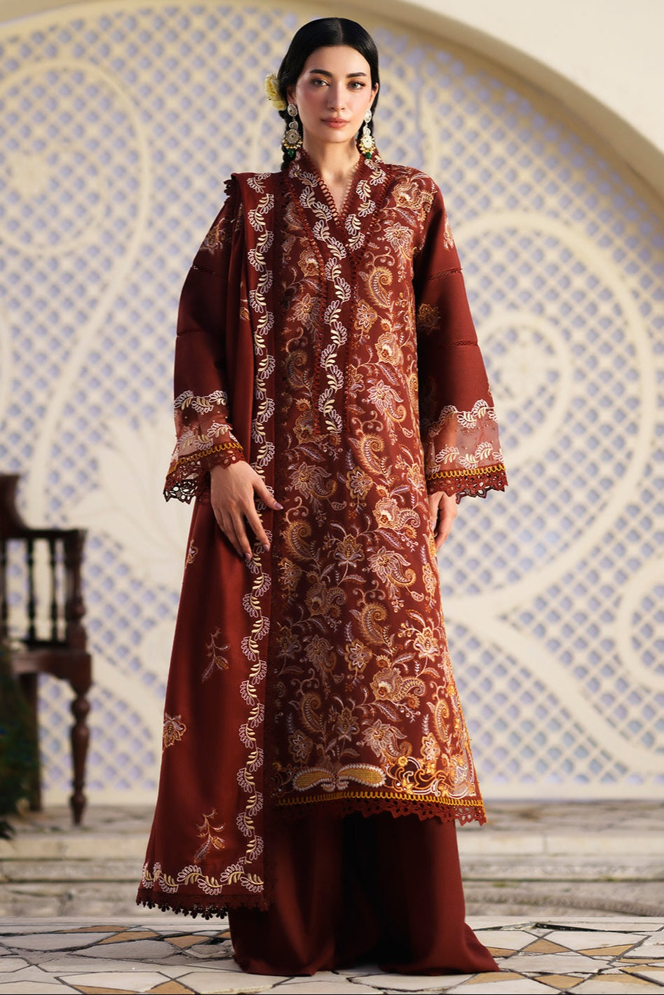 Mahnur Mastani Embroidered Luxury Karandi Unstitched 3pc