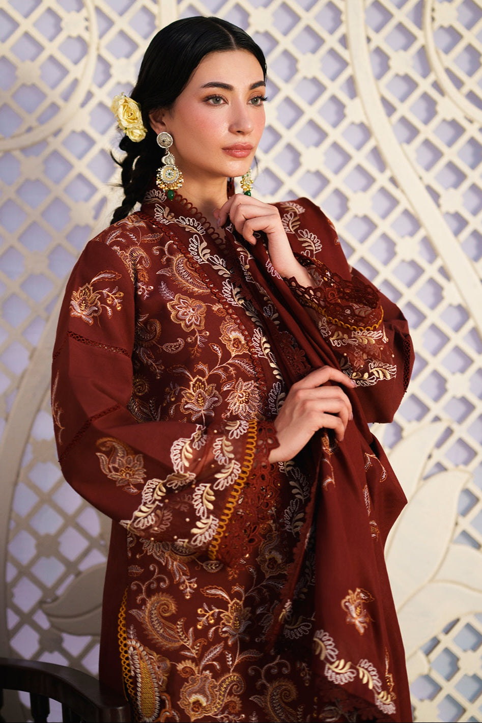 Mahnur Mastani Embroidered Luxury Karandi Unstitched 3pc