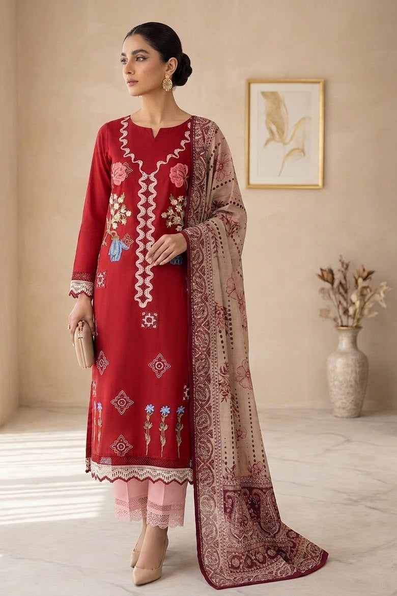Tawakkal Embroidered Semi Stitched Marina 3pc