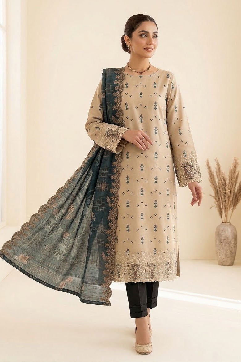 Tawakkal Embroidered Semi Stitched Marina 3pc