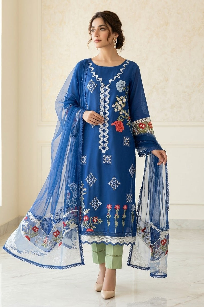 Tawakkal Embroidered Semi Stitched Marina 3pc