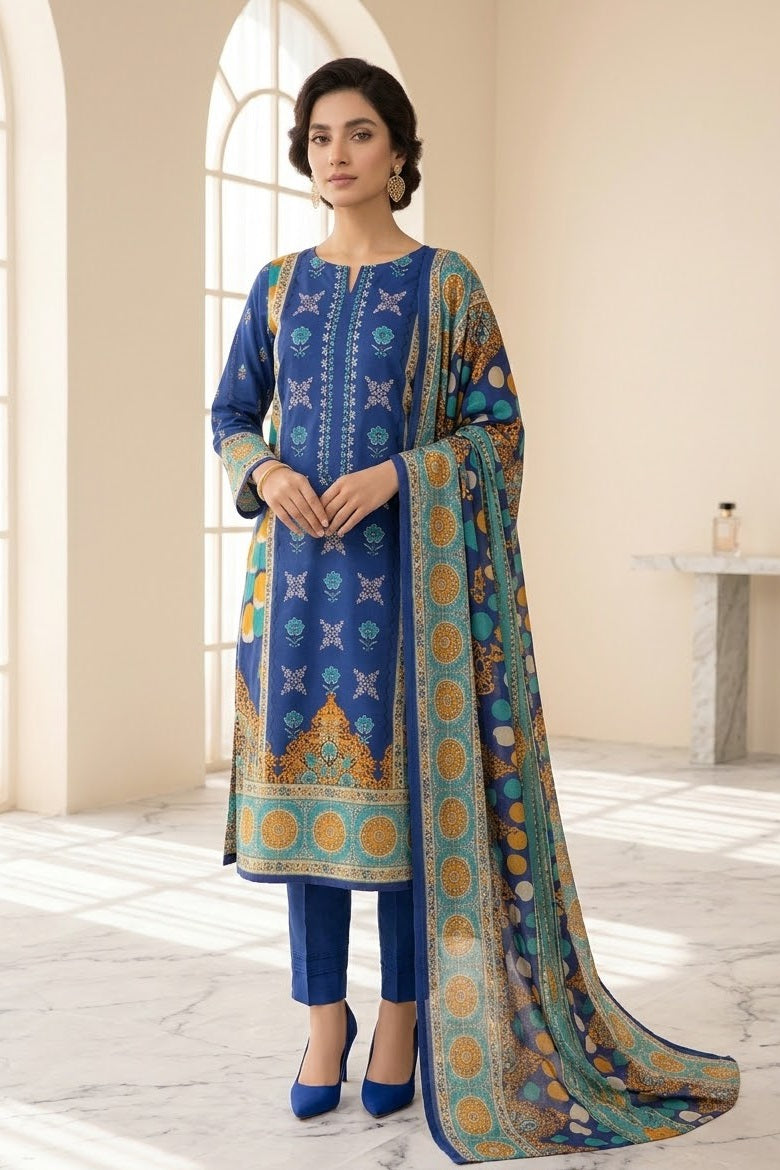 Mix Brand Unstitched Embroidered Khaddar 3pc