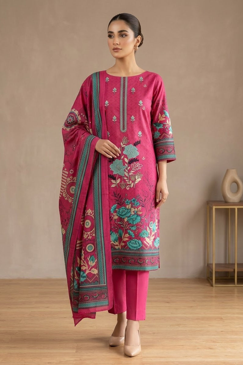 Mix Brand Unstitched Embroidered Linen 3pc