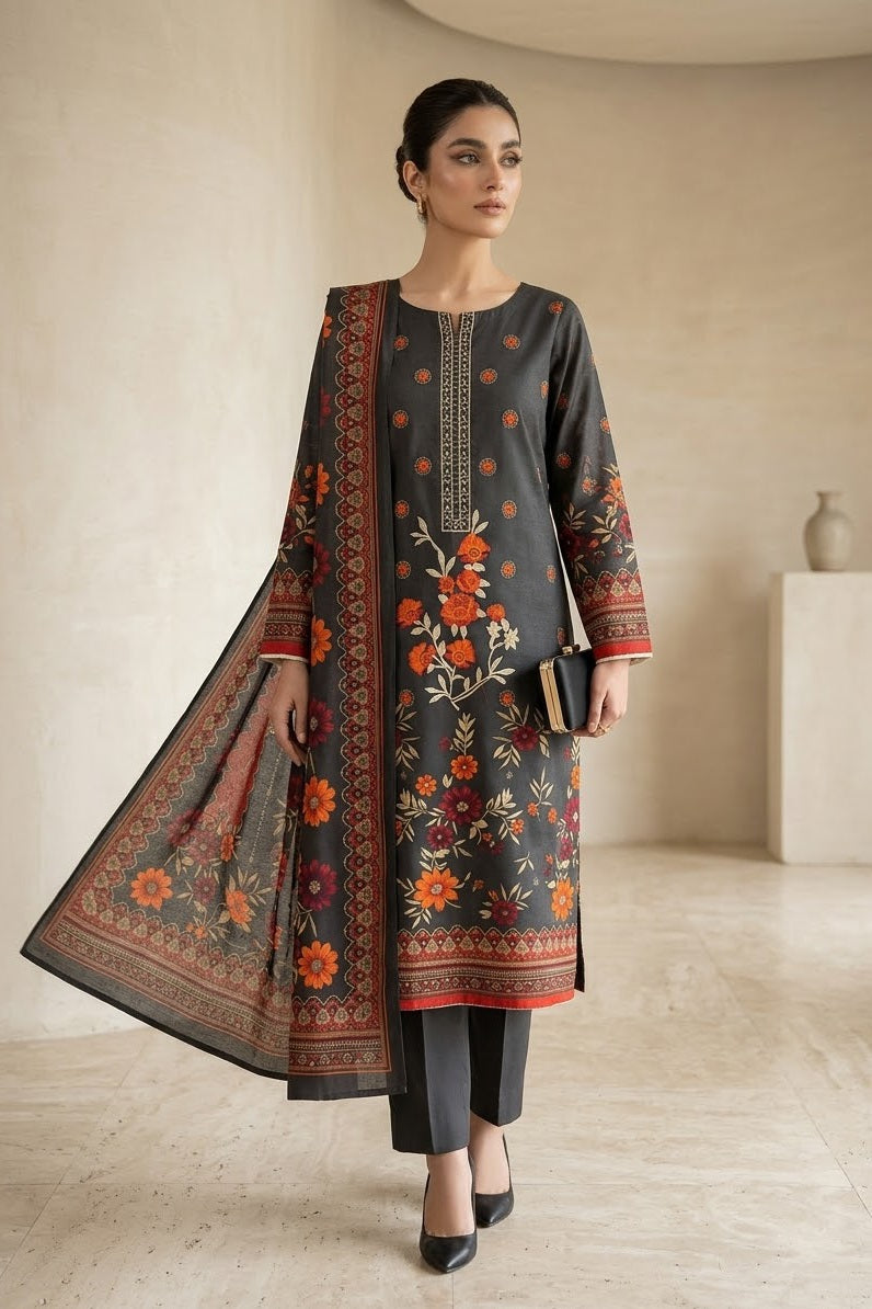 Mix Brand Unstitched Embroidered Linen 3pc