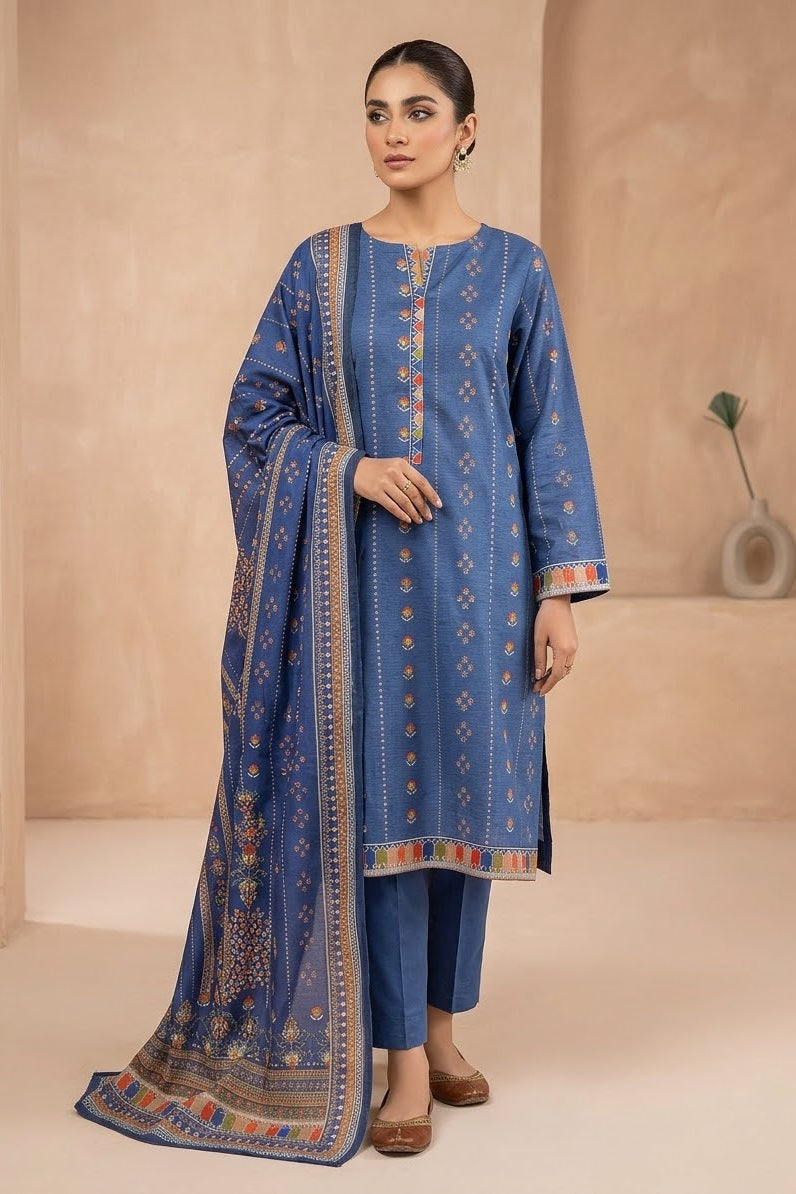 Zellbury Stitched Printed Khaddar 3pc