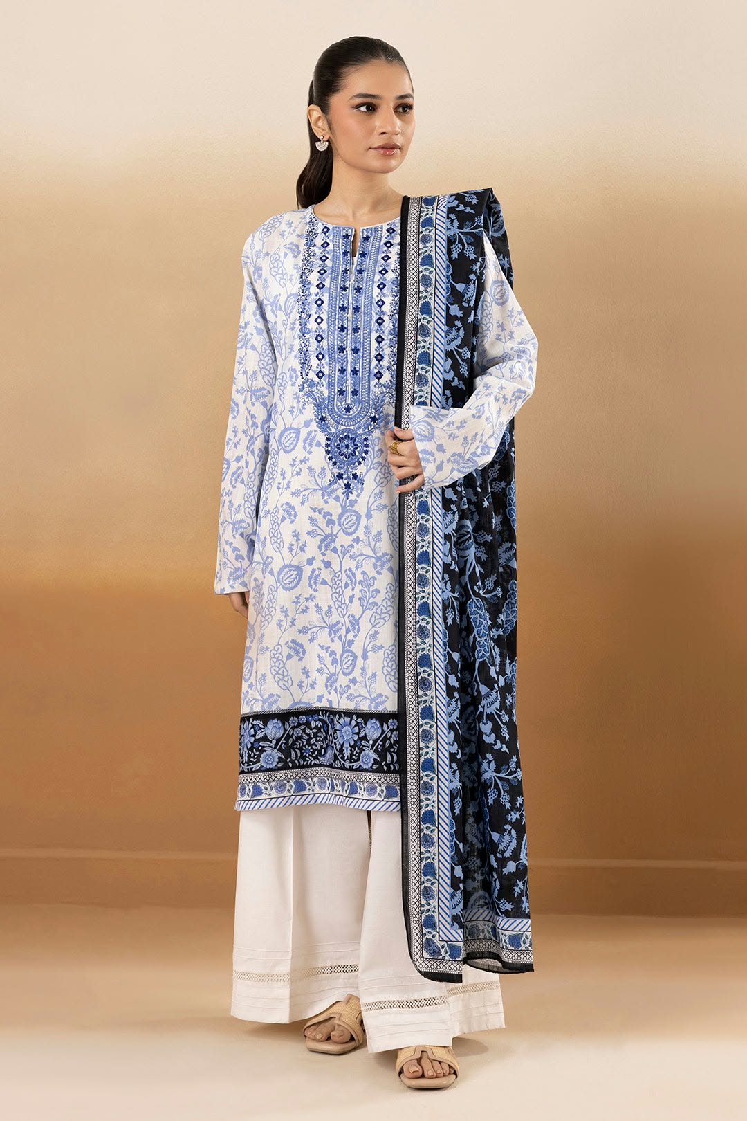 Zellbury Stitched Embroidered Khaddar SD 2pc