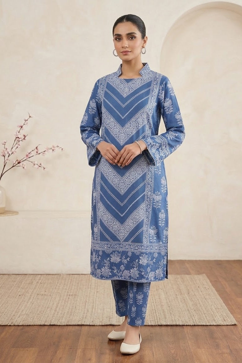 Zellbury Stitched Printed Khaddar ST 2pc