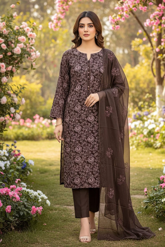 Bareeze Embroidered Lawn 3Pc
