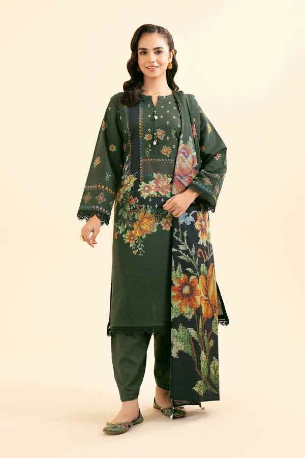 Nishat Unstitched Printed Linen 3pc