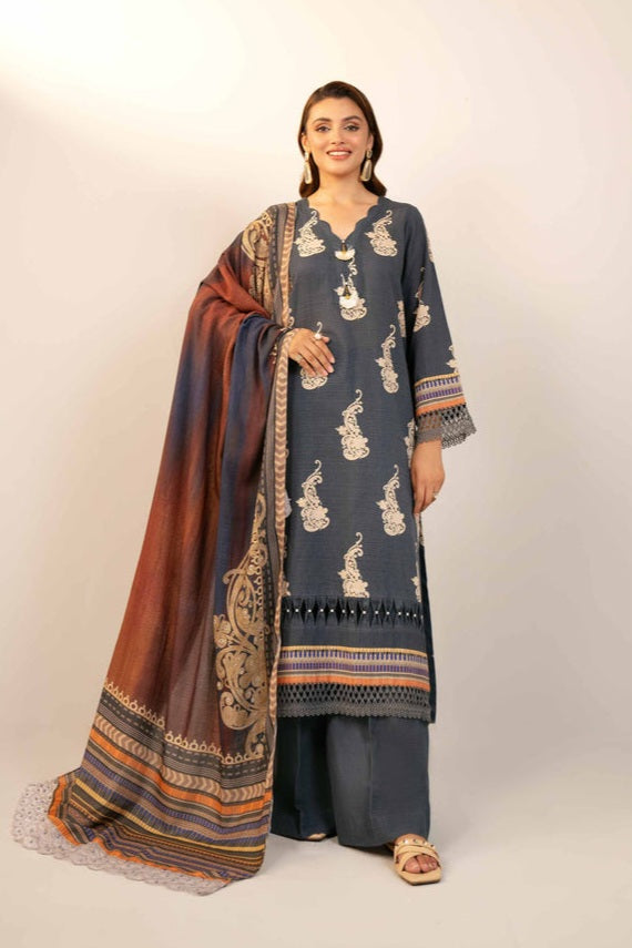 Nishat Unstitched Printed Linen 3pc