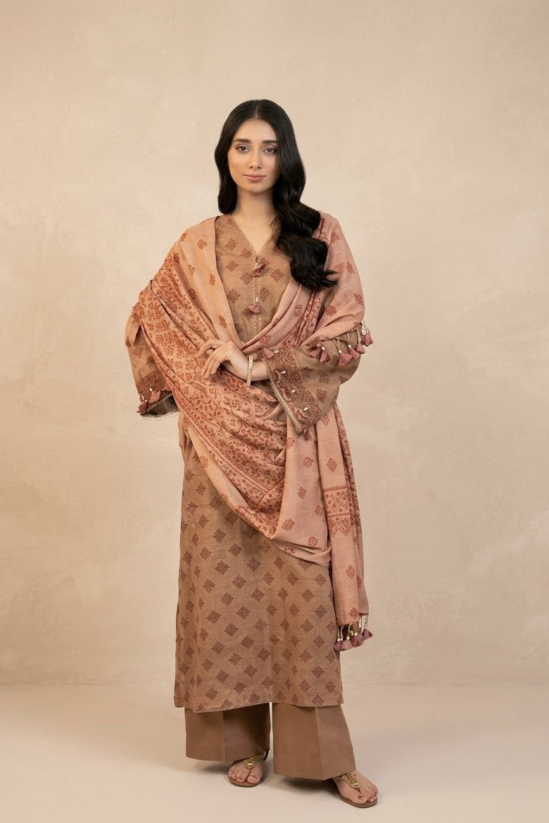 Nishat Unstitched Printed Linen 3pc