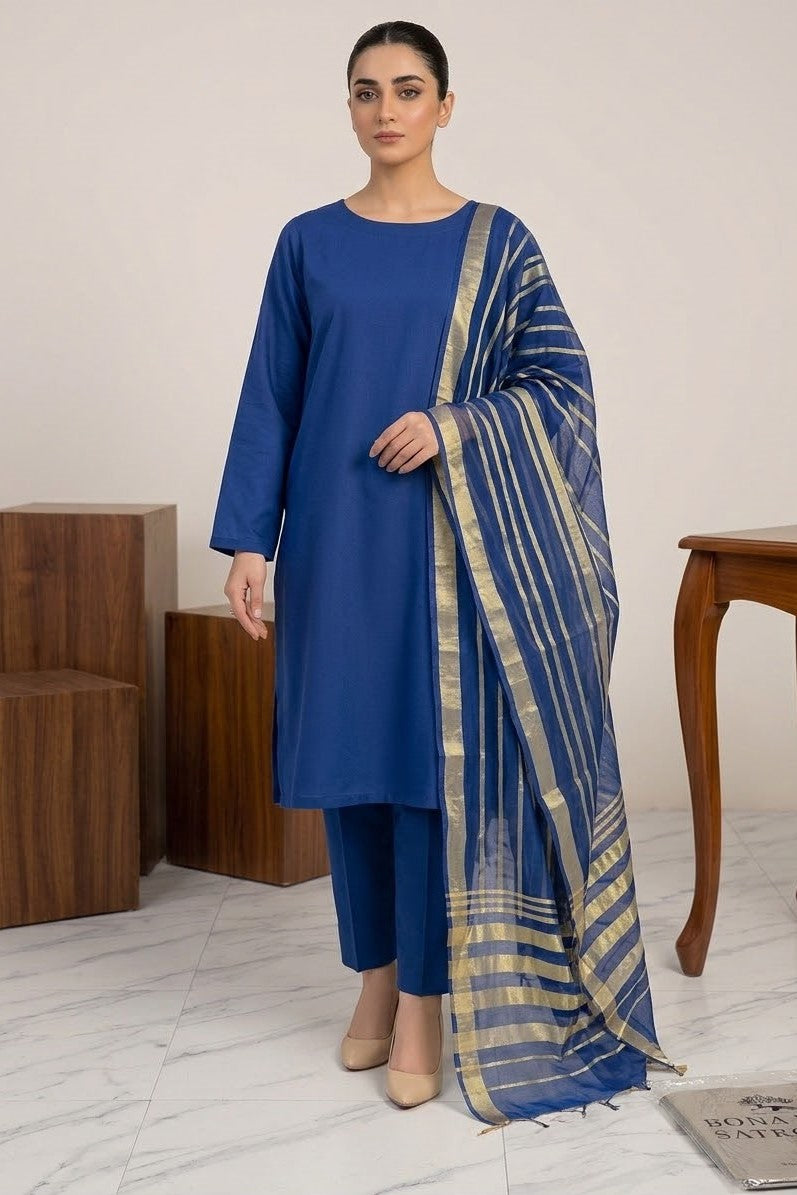 Bonanza Plain Embroidered Unstitched Mix 3pc