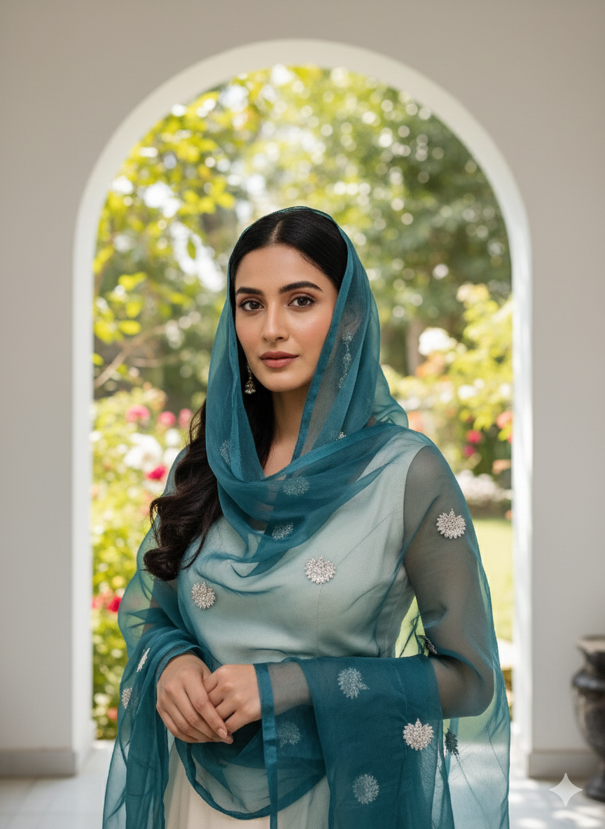 Kayseria Embroidered Organza Dupatta