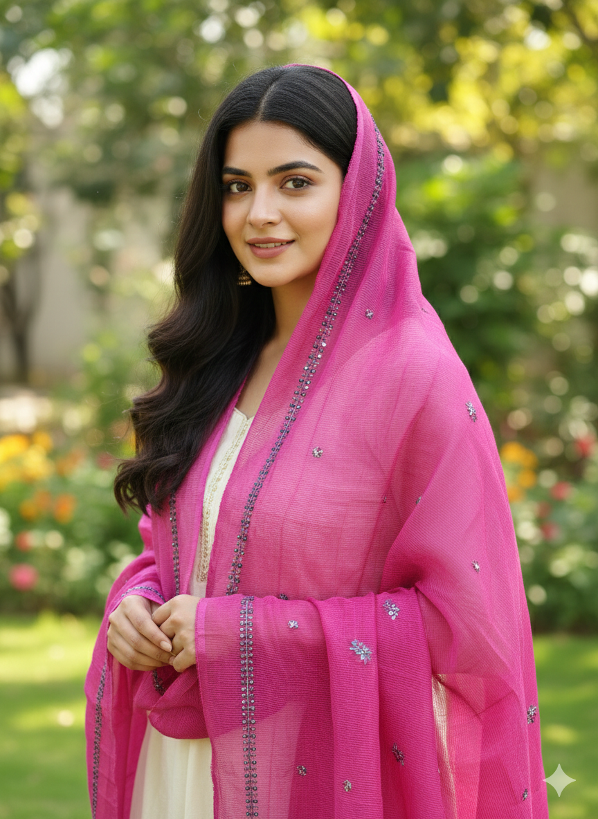 Kayseria Embroidered Organza Dupatta