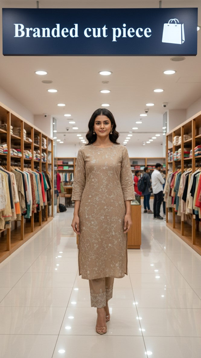 UNSTITCHED EMBROIDERED Silk 2PC SHIRT AND TROUSER COLLECTION BY DESIGNER