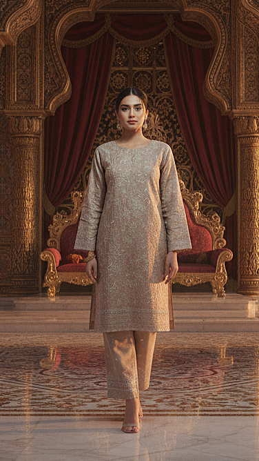 UNSTITCHED EMBROIDERED Silk 2PC SHIRT AND TROUSER COLLECTION BY DESIGNER By Branded Cut Pieces