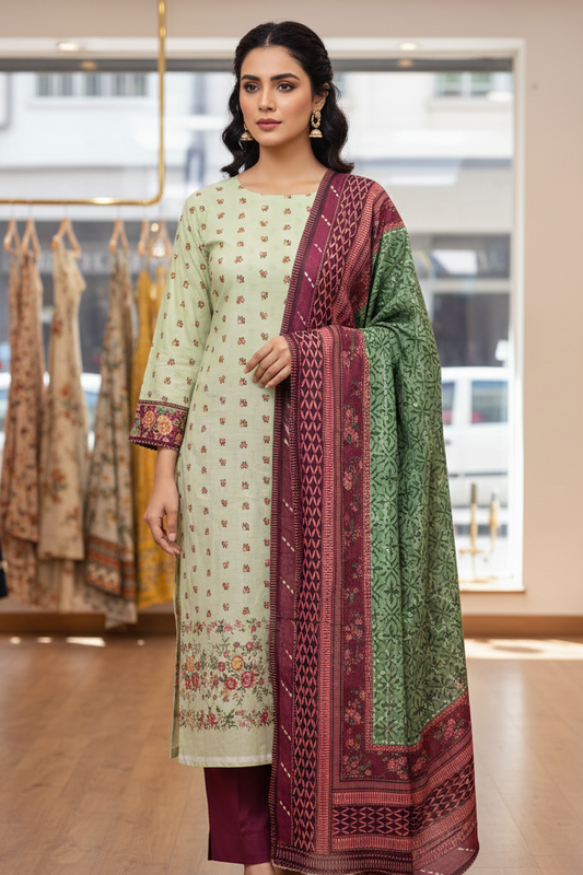 Sapphire Unstitched Printed Lawn 3pc