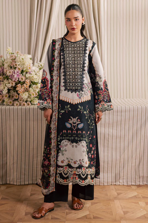 Mahnur Jahaan Unstitched Luxury Lawn 3pc